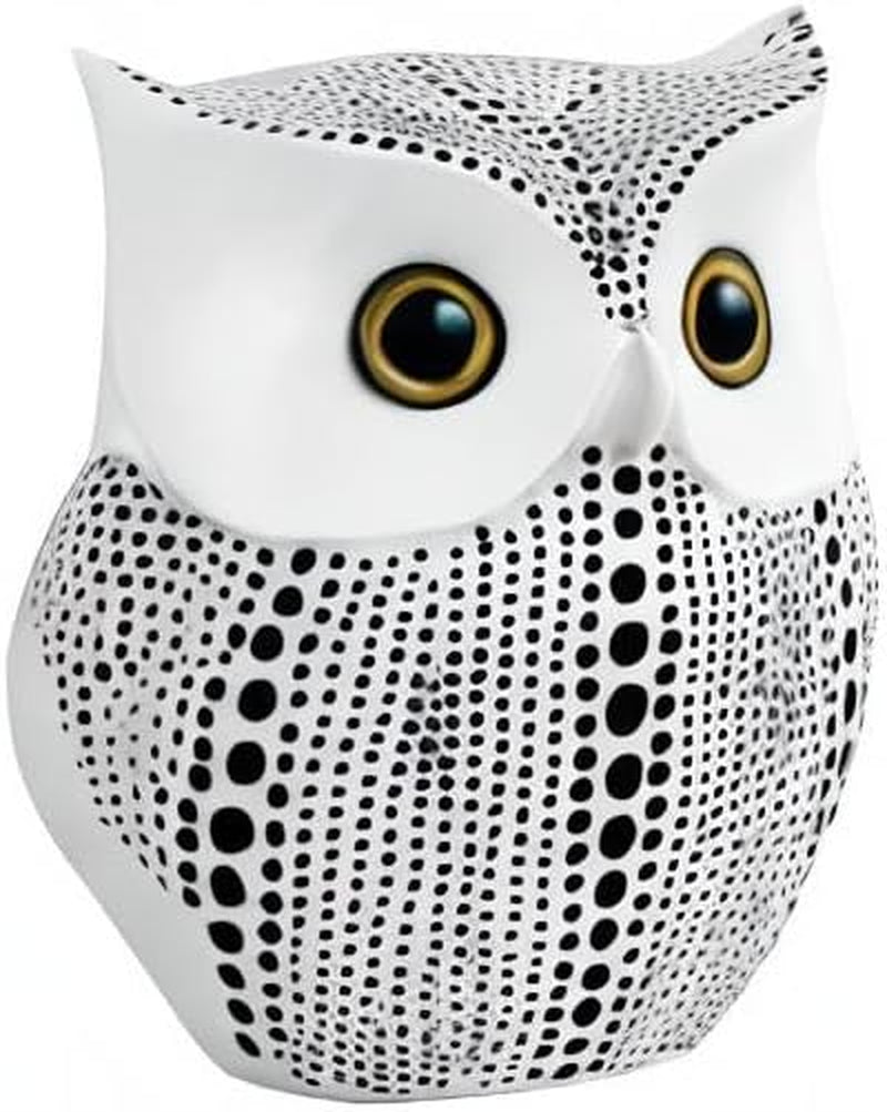 Owl Statue for Home Decor Accents Living Room Office Bedroom Kitchen Laundry House Apartment Dorm Bar,  Little Crafted Buhos Decoration for Shelf Table Decor, BFF Gifts for Owls Lovers (White)