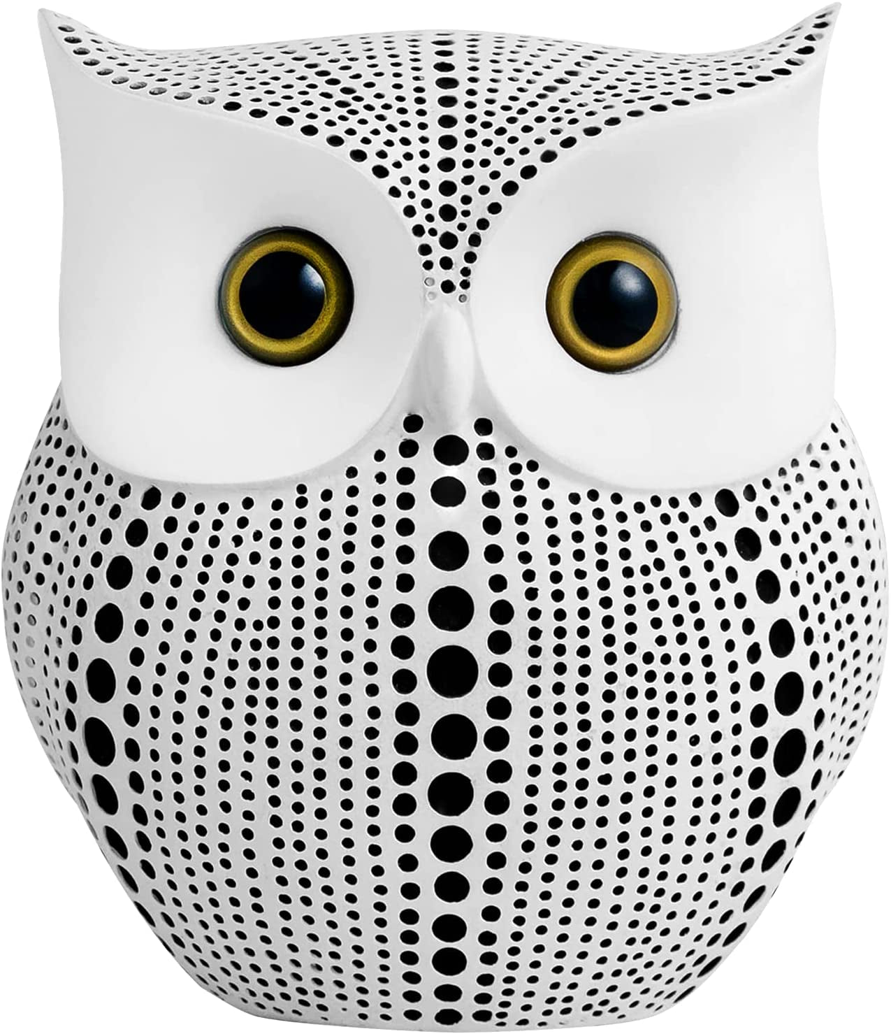 Owl Statue for Home Decor Accents Living Room Office Bedroom Kitchen Laundry House Apartment Dorm Bar,  Little Crafted Buhos Decoration for Shelf Table Decor, BFF Gifts for Owls Lovers (White)