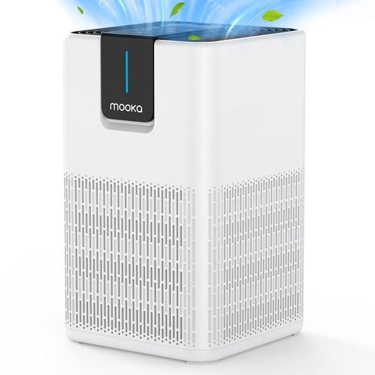 MOOKA Air Purifiers for Home Large Room Up to 1250 Ft², H13 HEPA Air Purifier for Pets Dust Odor Smoke, Aromatherapy Function, Air Cleaner with 15dB Quiet Sleep Mode for Bedroom Office Living Room